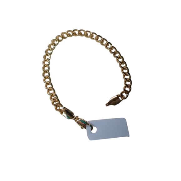Unisex 18K Real 18K Italian Gold-Filled Cuban Bracelet 5.5 No Tarnish 7 Inch - Picture 1 of 3